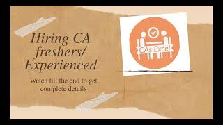 Multiple Hiring/ vacancy for CA freshers/ experience| #caexperienced #cafreshers #cajobs #camonk