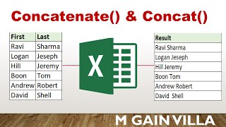 MS Excel - Concatenate() and Concat()