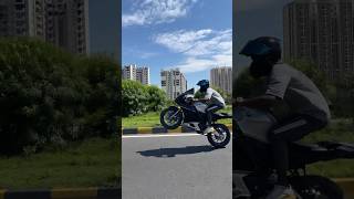 Wheelie practice on R15M gone extreme💀 #trending