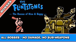 The Flintstones: The Rescue of Dino & Hoppy (NES) - All Bosses [No Damage - No Sub-Weapons]