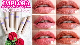 SWATCHES 6 LENGKAP IMPORA: MATTE LIP CREAM DAY TO DAY DI BIBIR GELAP LIP CREAM MURMER 20RB-AN