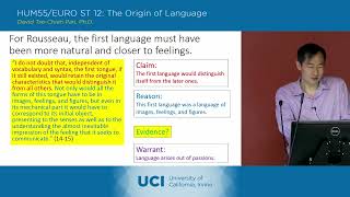 The Origin of Language - 8-2 - Jean Jacques Rousseau 2 - Lecture