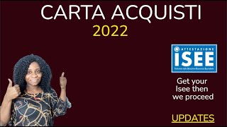 Carta Acquisto 2022 updates / Isee