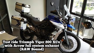 Test ride Triumph Tiger 800XCx with Arrow full system exhaust (RAW Sound)