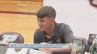 Palestine's Tagertt Dillard signs with Oakland Baseball