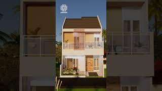 Desain rumah minimalis 2 lantai di lahan 90 m2 #shorts #desainrumah  #muliaarsitek #rumahminimalis