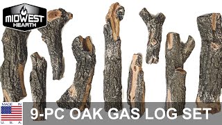 Midwest Hearth Oak 9-Piece Gas Log Set