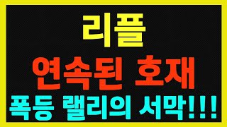 [리플] 이번주, 그리고 다음주 예정된 호재!! 대박 터집니다!!