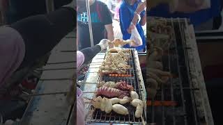 แซ่บมาก🇹🇭 Grill Squids #shorts #shorts #thailand #streetfood #squid #seafood