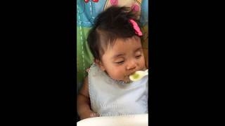 Baby FALL Asleep While EATING...Funny Baby Video by Liana