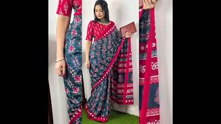 Saree // Cotton printed saree from Myntra // #fashion #myntrahaul #saree