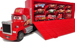 Red miniature car set! Let's look at 12 types of Cars Tomica. With big trailer