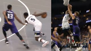 Anthony Edwards filthy crossover into poster dunk on Domantas Sabonis 😵