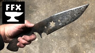 Making the "Mowie" Knife (Part1: Lawnmower blade Bowie Knife)