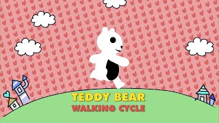 Teddy Bear Walking Cycle Loop - Greenscreen - Copyrights FREE