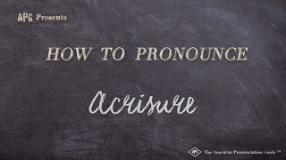 How to Pronounce Acrisure (Real Life Examples!)