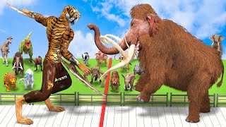 Death Run Who Will Win - Saber Tooth Tiger Vs Mammoth Elephant, Dinosaur, Animal Revolt Battle Simul