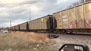 CSX SB Coal train unit 853 and DPU 7504 on the Rear on the Henderson sub 01/07/23