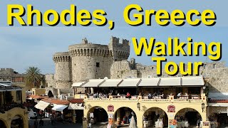 Rhodes, Greece - walking tour of the Old Town, and New Town holiday parade