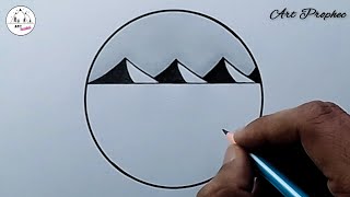 Beautiful Mountain Drawing Pictures - Circle Drawing