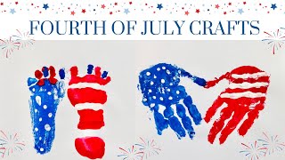 2 Easy Fourth of July Handprint and Footprint US flag crafts for kids🇺🇸🎆❤️@CraftswithToddler