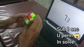 Perfecty executed U perm in solve #rubikscube #speedcubing