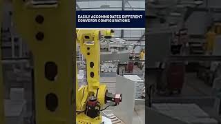 Automated case palletizing with the FANUC M-410 robot #Shorts #robotics