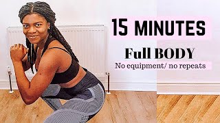 15 minutes : Full body workout for moms | no equipments | no repeat.