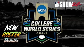 Road To Omaha | College Roster V3 Details | Xbox Series X | MLB The Show 24