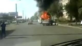 22 октября в Астрахани сгорел пассажирский автобус