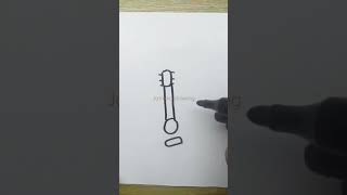 how to draw guitar easily