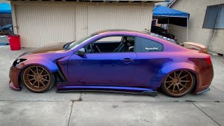 G35 to G37 front end conversion gets Crazy Color Changing Wrap! (Avery Roaring Thunder)