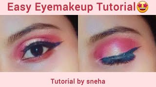 2 Minute Simple Halo Eye Look🤗💖 #Shorts || Tutorial by sneha ||