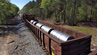 SkyDio2 Video of an On Coming Norfolk Southern Consist Headin' East in a Hurry.