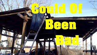 Roofing IS UP!! on the LEAN-TO Building a Tractor Shed Homesteading ASMR 101