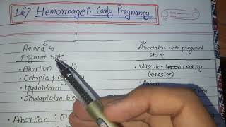 Hemorrhage in early pregnancy- Causes | Obstetrics