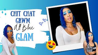 Chit Chat GRWM Blue Glam with Blue Brows? | Ft. KVD Vegan Beauty