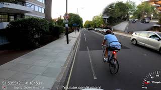 Another guy on a bike jumps a red light in regents park. Gets yelled at and stops at the next one.