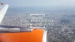 Посадка А319 авиакомпании easyJet в Вене (VIE)