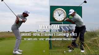 Max Homa Golf Swing Drivers (DTL & front views) at Royal St George's (Sandwich) July, 2021.