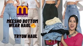 Meesho High Waisted BottomWear Haul🔥👖 Cargo Pants, Ripped Jeans, Flared Pants  #meeshohaulvideo