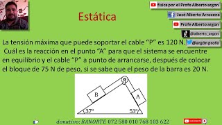 La tensión máxima que puede soportar el cable “P” es 120 N