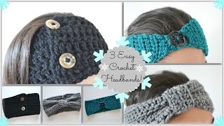 3 DIY Easy + Awesome Crochet Headbands!