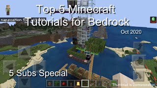 Top 5 Minecraft Tutorials for Bedrock (5 Subs Special) (Oct 2020)