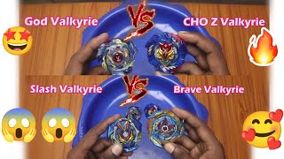 🔥God Valkyrie vs Cho z Valkyrie  VS Slash Valkyrie vs Brave Valkyrie 🔥Beyblade Battle one Winner