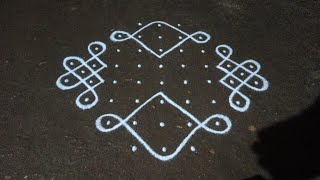 8 x 3 dots easy traditional beautiful kambi kolam | sikku kolam | SathyaSelva Arts