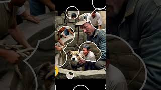 Man rescue weak dog from a well.#humanity #animals #dog #bravery #heroic #life #instrumental #goat