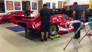 Putting the back end on a Porsche 962 at Canepa motorsports