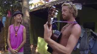 GOA Arambol:  flea market. Nicholas Ostis is singing