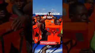 AFRICAN MIGRANTS RESCUED FROM LIBYA TO ITALY ON THE MEDITERRANEAN SEA